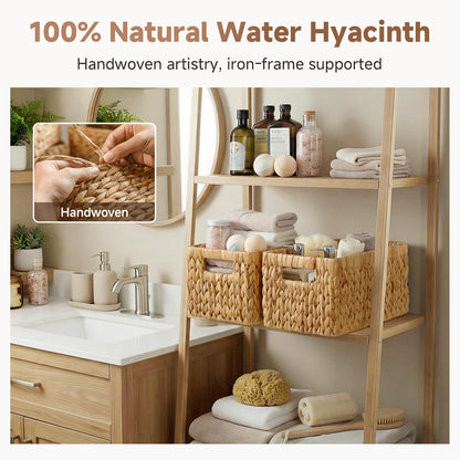 StorageWorks Wicker Basket - Organizing Baskets with Built-in Handles | Medium 2-Pack in Natural Hyacinth
