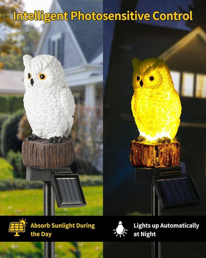 iStatue Owl Solar Garden Stake Light - Waterproof Cute Animal Figurine for Pathway & Patio Decor