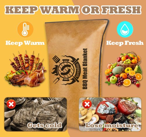 BBQ Blanket for Resting Meat,Smoker Meat Resting Blanket, 15 inch Reusable Grilling Meat Insulated Resting Bag with Wide Mouth for Large Pork Shoulders Brisket Turkeys,Gifts for Men