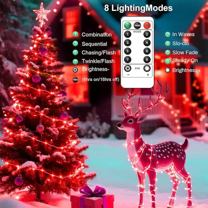 2 Pack USB Fairy String Lights 16ft Copper Wire with Remote & Timer - 8 Modes, Red (Variation: Red+2 Pack)