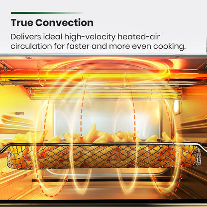 VAL CUCINA Infrared Heating Air Fryer Toaster Oven - Extra Large 10-in-1 Convection Oven, Black Matte Stainless Steel
