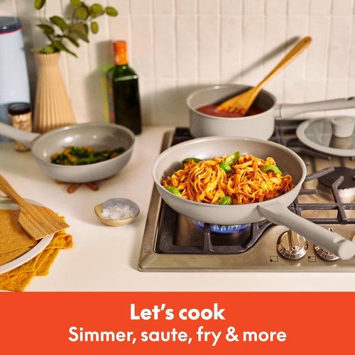 Bella 7-Piece Cookware Set - EverGood™ Ceramic Nonstick, Dishwasher & Oven Safe, Oatmilk Color