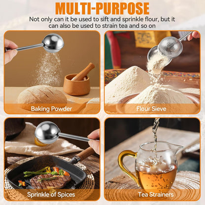 Skiennix Flour Duster - 304 Stainless Steel Baking Sifter for Powdered Sugar & Spices | 1 Piece