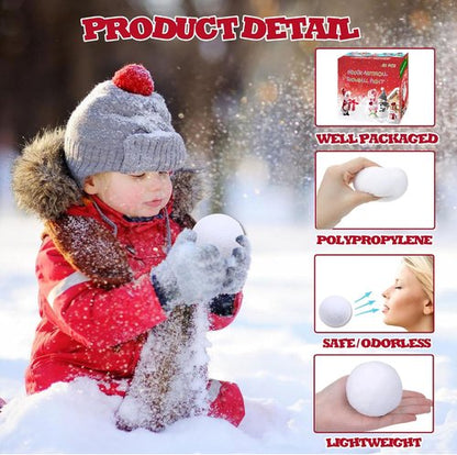 Fake Snowballs - 50 Pcs Soft Indoor & Outdoor Snow Fight Balls | Fun Christmas Decor & Party Supplies