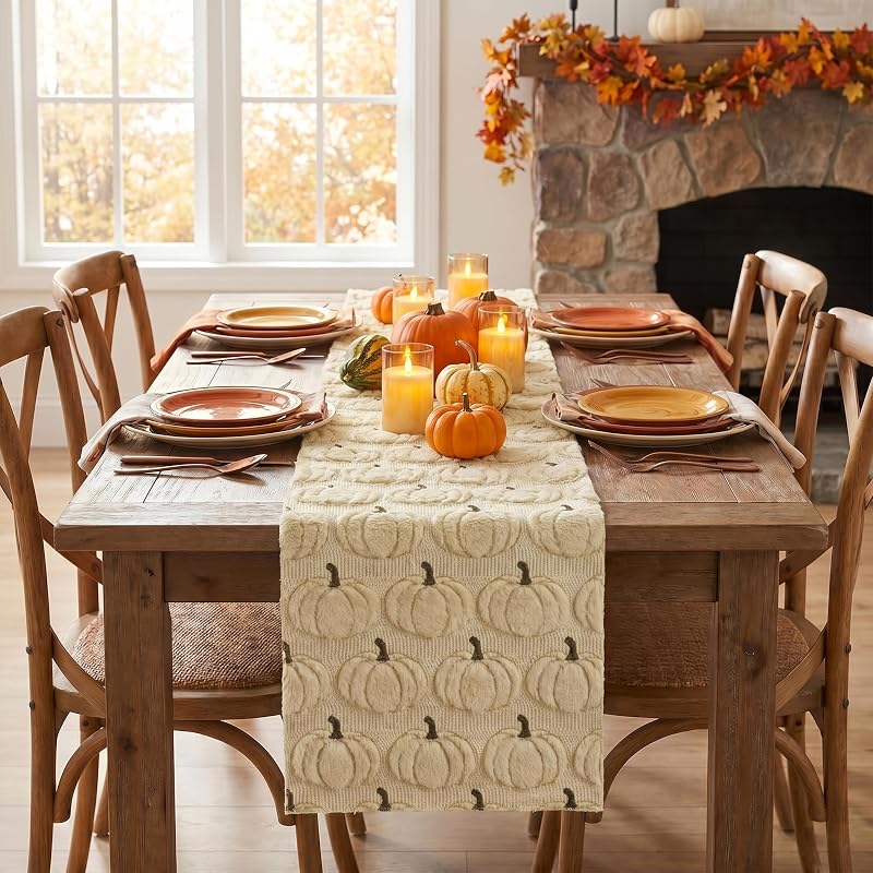 Beige Faux Fur Table Runner 13x72 Inch - Artoid Mode Variation Beige+13" x 72"