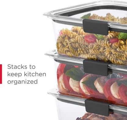 Rubbermaid Brilliance Food Storage Containers - 14-Piece Set, BPA-Free, Leak-Proof, Clear Design
