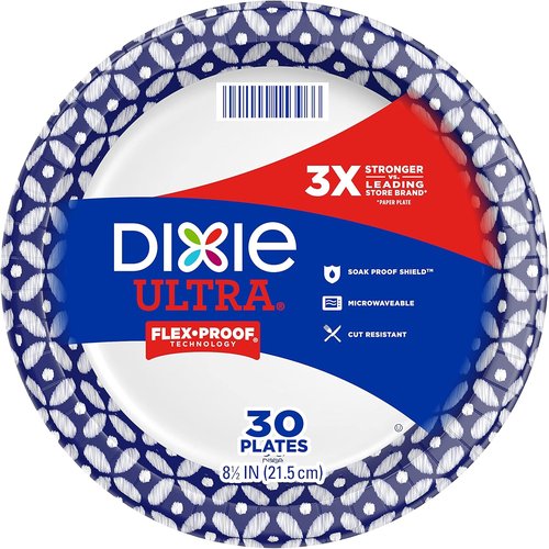 Dixie Ultra Disposable Paper Plates - 8.5 Inch Lunch & Dinner Size - 300 Count (10 Packs)