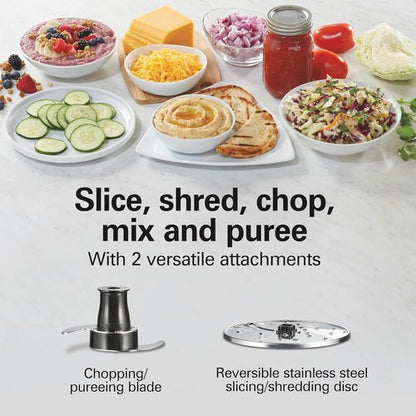 Hamilton Beach Food Processor - BPA-Free, Stainless Steel Blades, 12-Cup Capacity, 2-Speed Motor, Black