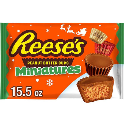Reese's Peanut Butter Cup Miniatures Bulk Chocolate Candy 15.5 oz (Pack of 1) + Miniatures