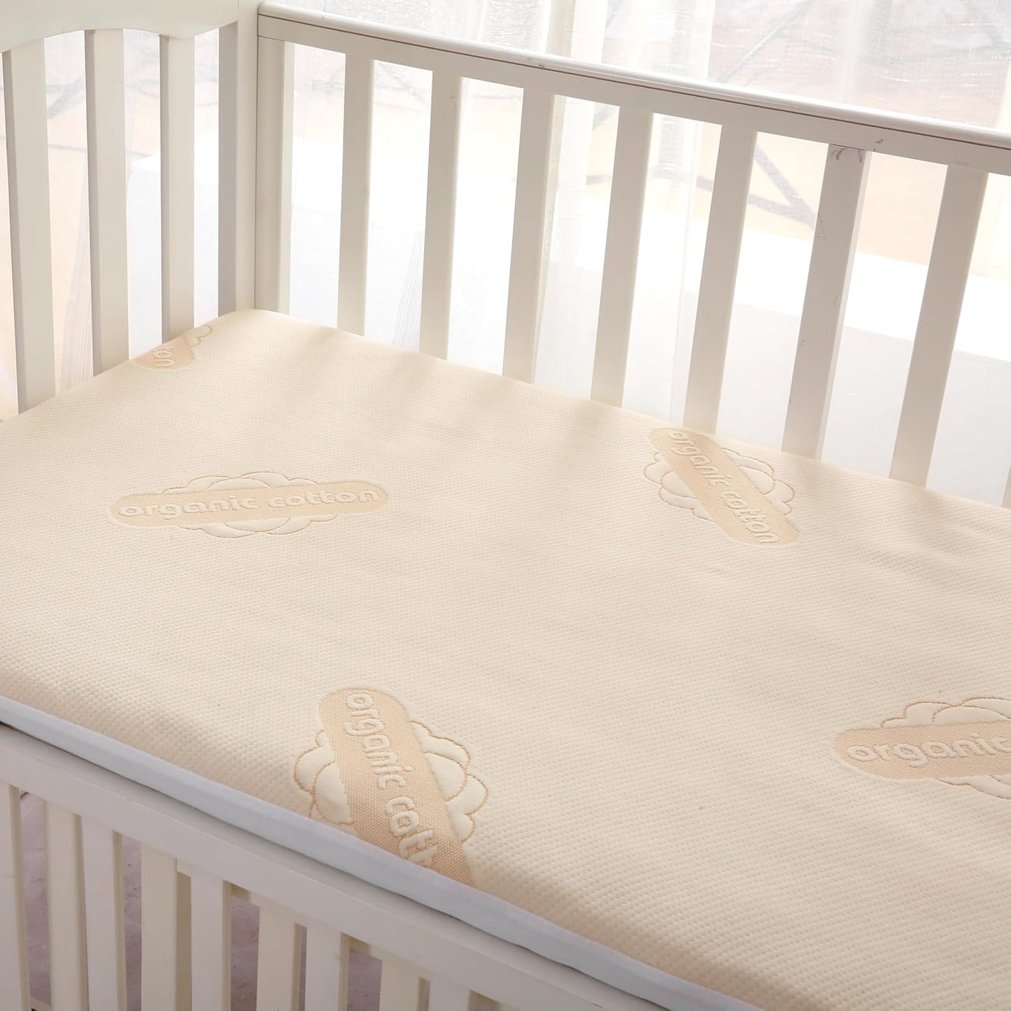 Skiennix Organic Mattress Protector Pad - OCS Certified Waterproof Cotton Cover | 250 GSM Deep Pocket Comfort
