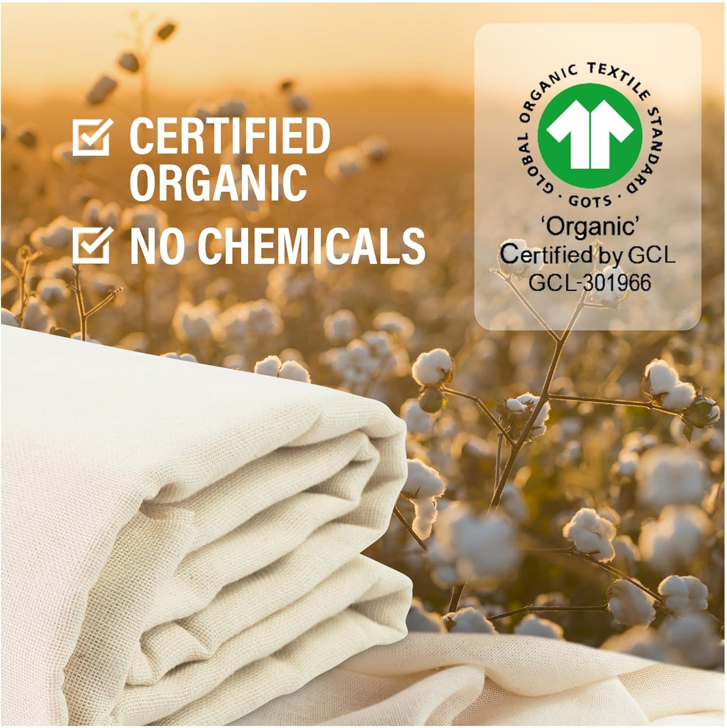 Organic Unbleached Cotton Cheesecloth - GOTS Certified Fine Strainer | Large 18 Sq.ft Reusable Cloth