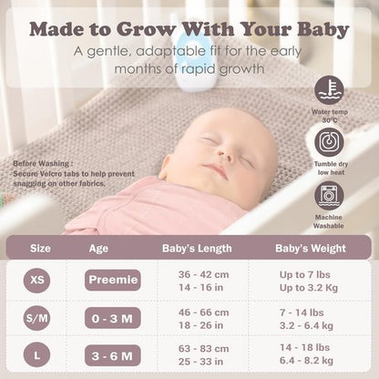 Bublo Baby Newborn Swaddle Sleep Sacks - Infant 0-3 Months, Swaddles for Newborns Baby Girls Boys, 100% Organic Cotton Nursery Swaddling Blankets (3-Pack)