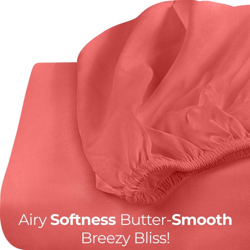 Utopia Bedding Queen Fitted Sheet - Bottom Sheet - Deep Pocket - Soft Microfiber - Shrinkage and Fade Resistant - Easy Care -1 Fitted Sheet Only (Coral)