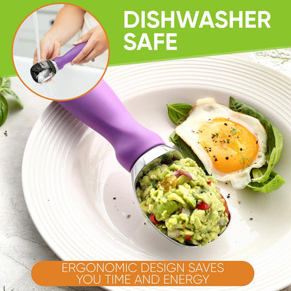 Spring Chef Metal Ice Cream Scoop - Heavy Duty Comfortable Handle for Gelato, Sorbet, and More | Dishwasher Safe - Orchid