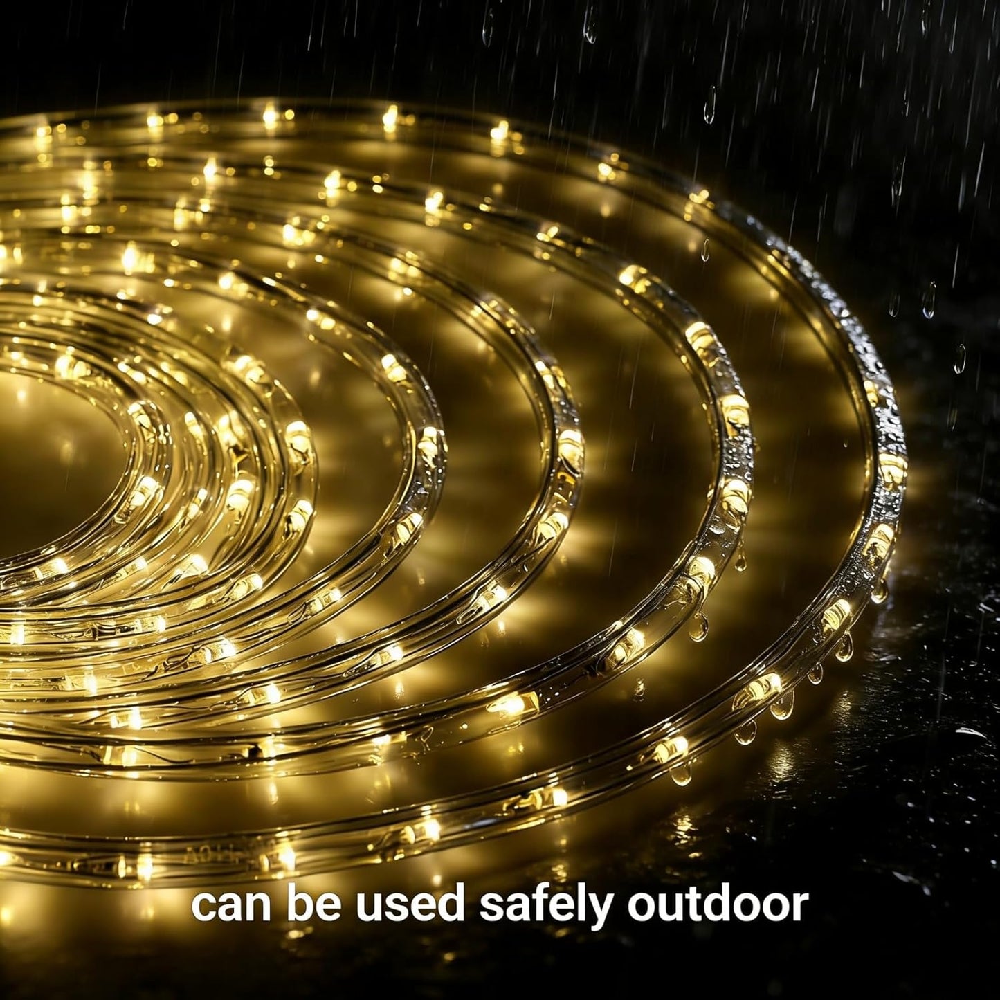 Skiennix 100Ft LED Rope Lights - Warm White, Waterproof Indoor/Outdoor, Cuttable Design for Garden & Holiday Decor