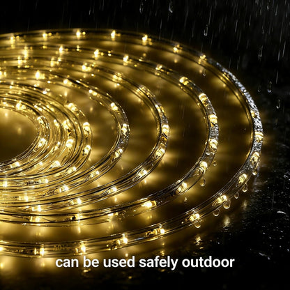 Skiennix 100Ft LED Rope Lights - Warm White, Waterproof Indoor/Outdoor, Cuttable Design for Garden & Holiday Decor