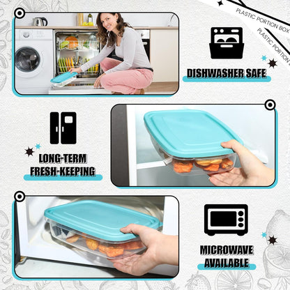 Qinyoung 18-Piece Plastic Food Storage Container Set - 33 Oz | Stackable, Microwave & Dishwasher Safe (Blue)