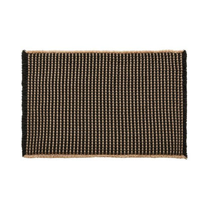 TYUU Waffle Bath Mat, Boho Bathroom Rugs Non Slip Washable Super Absorbent Quick Dry Bath Mat Farmhouse Bathroom Decor, 36"x24" Khaki and Black
