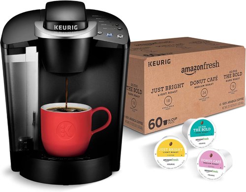Keurig K-Classic Coffee Maker - Includes AmazonFresh 60 Ct. Coffee Variety Pack | 3 Delicious Flavors