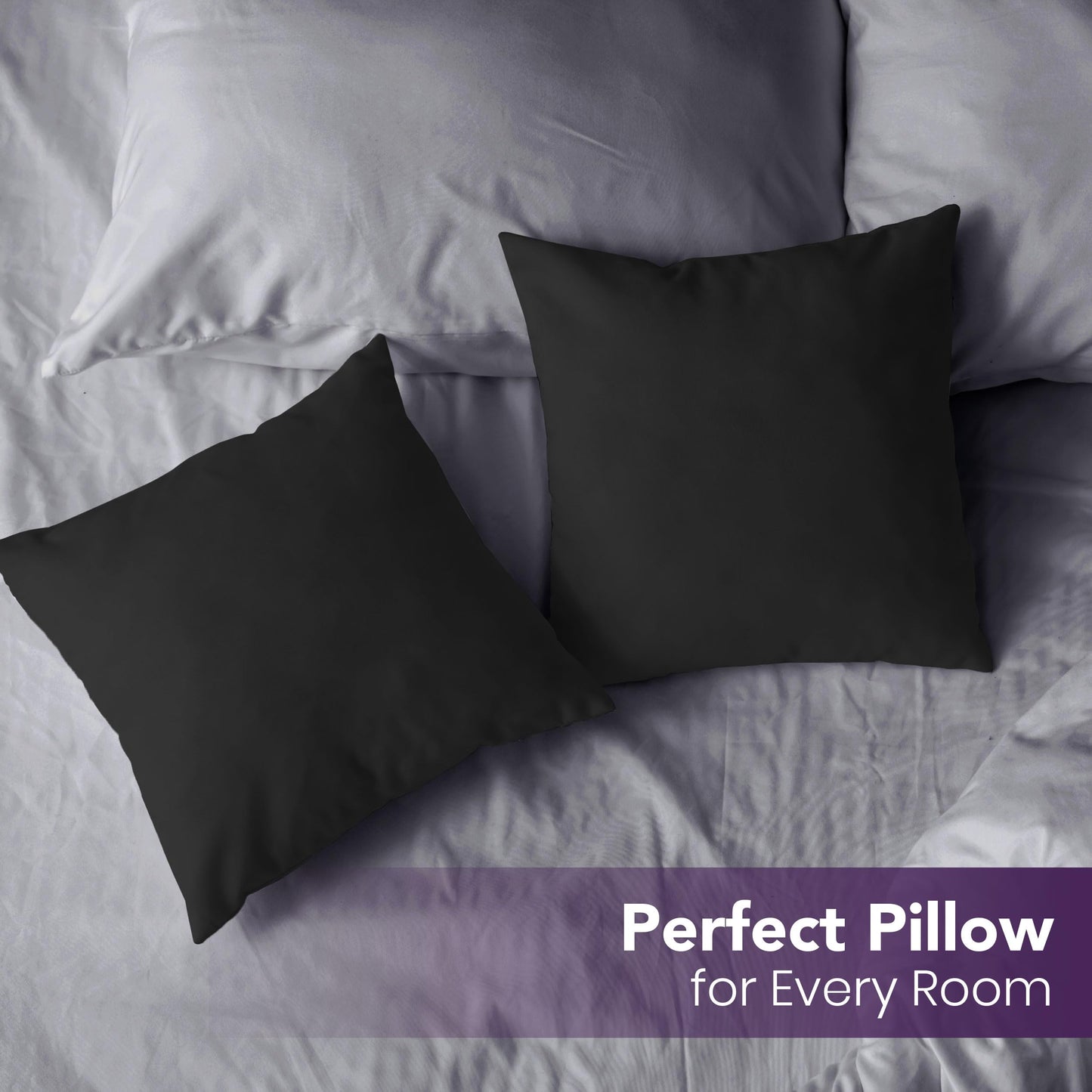 Utopia Bedding 20x20 Pillow Inserts, Set of 2, Black – Indoor Decorative Throw Pillows for Bed, Sofa & Couch – Soft, Supportive & Fluffy Cushion Inserts