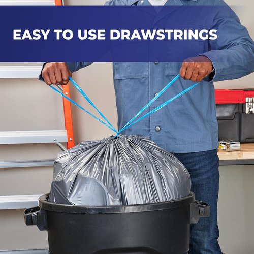 Hefty Steelsak Heavy Duty Trash Bags - Unscented, 39 Gallon, 30 Count, Gray Color