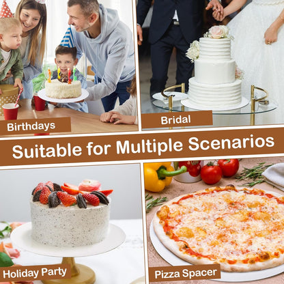 Skiennix 10-Inch Round Cake Boards - 6 Pcs Waterproof & Oil-Proof Food-Grade Cardboard for Weddings & Desserts