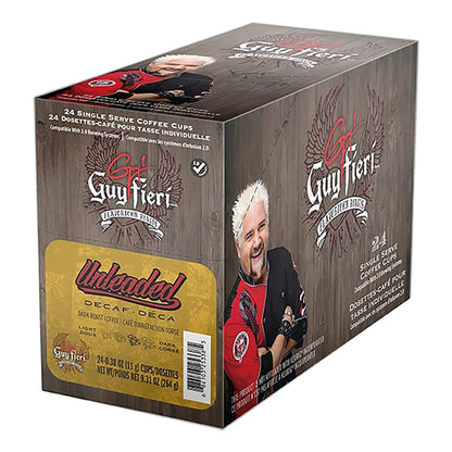 Guy Fieri Flavortown Roasts Decaffeinated Coffee Pods, Unleaded Medium Roast Decaf Coffee, Single Serve Cups for Keurig K Cup Brewers,24 Count(Pack of 1)