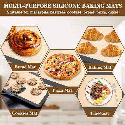 Ninsula Silicone Baking Mats - Non-Stick, Food Safe 2-Pack | 16.5"x11.6" for Cookies, Bread, Pizzas