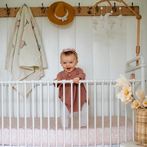 Fleurette Fitted Baby Crib Sheets - Buttery Soft Organic Cotton Blend | 2 Pack for Standard & Toddler Mattresses