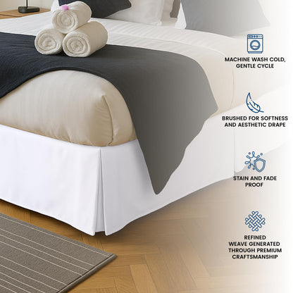 Utopia Bedding Twin Bed Skirt - Soft Quadruple Pleated Ruffle - Easy Fit with 15 Inch Tailored Drop - Hotel Quality, Shrinkage and Fade Resistant (Twin, White)