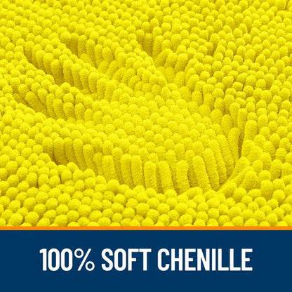 OLANLY Bathroom Rugs 36x24, Extra Soft Absorbent Chenille Bath Rugs, Rubber Backing Quick Dry, Machine Washable Bath Mats for Bathroom Floor, Tub and Shower, Home Decor Accessories, Lemon Yellow