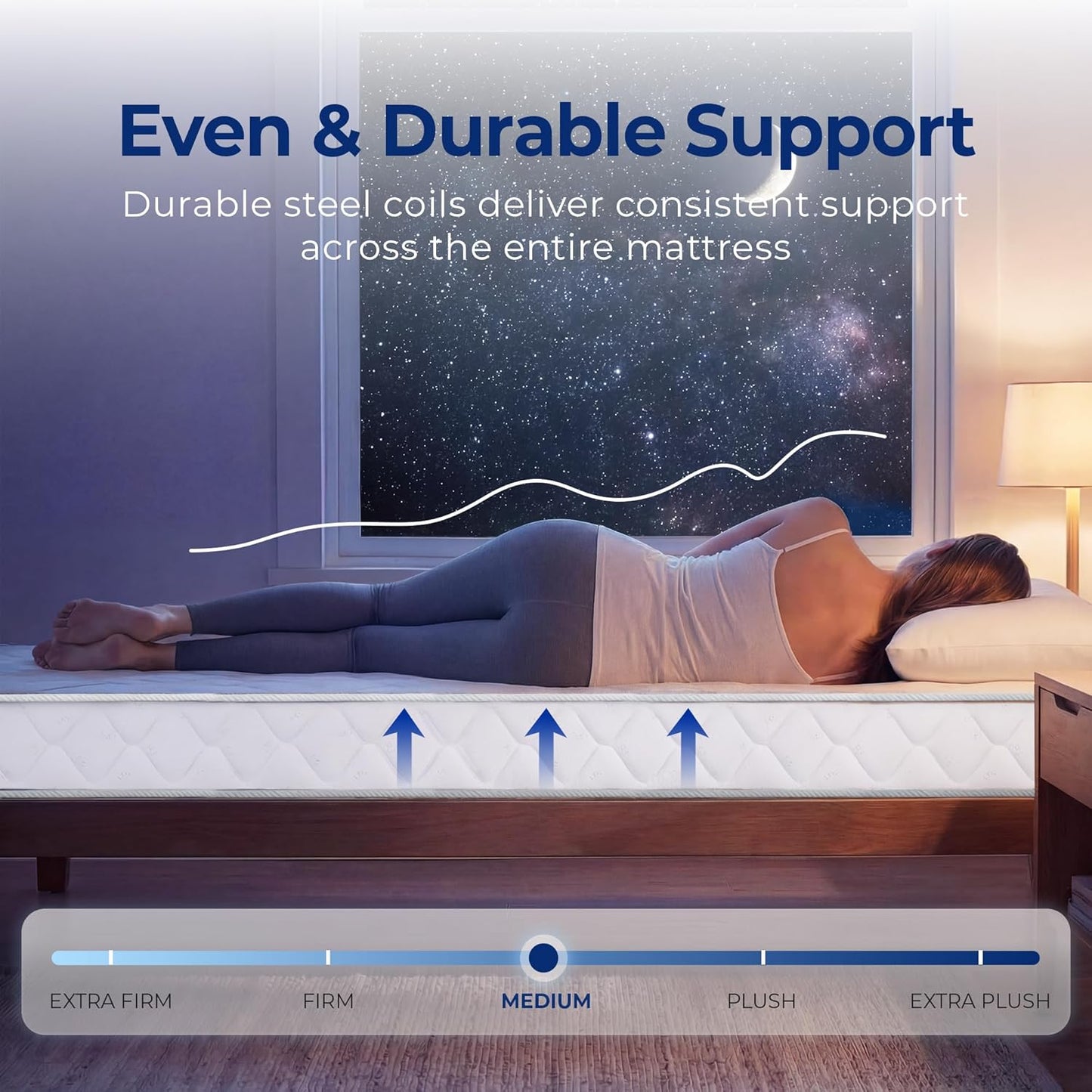 Neo Sleep Full Size Mattress - 8 Inch Hybrid Comfort with Cooling Gel Memory Foam & Spring Support