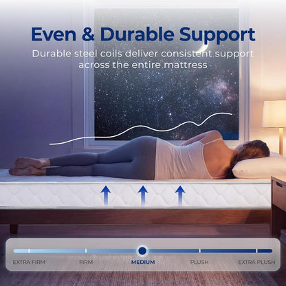 Neo Sleep Full Size Mattress - 8 Inch Hybrid Comfort with Cooling Gel Memory Foam & Spring Support