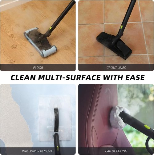Heavy-Duty Steam Cleaner - 1500W Handheld Floor Steamer with 22 Accessories & 16ft Cord for Deep Cleaning