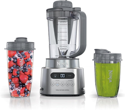 Ninja SS151 TWISTi Blender DUO - High-Speed 1600W Smoothie Maker with 34-Oz Pitcher & 2 To-Go Cups - Gray