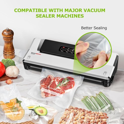 Bonsenkitchen Vacuum Sealer Bags - Heavy Duty Food Grade, BPA Free, 100 Gallon, 11" x 16" Size | Ideal for Meal Prep & Sous Vide Cooking