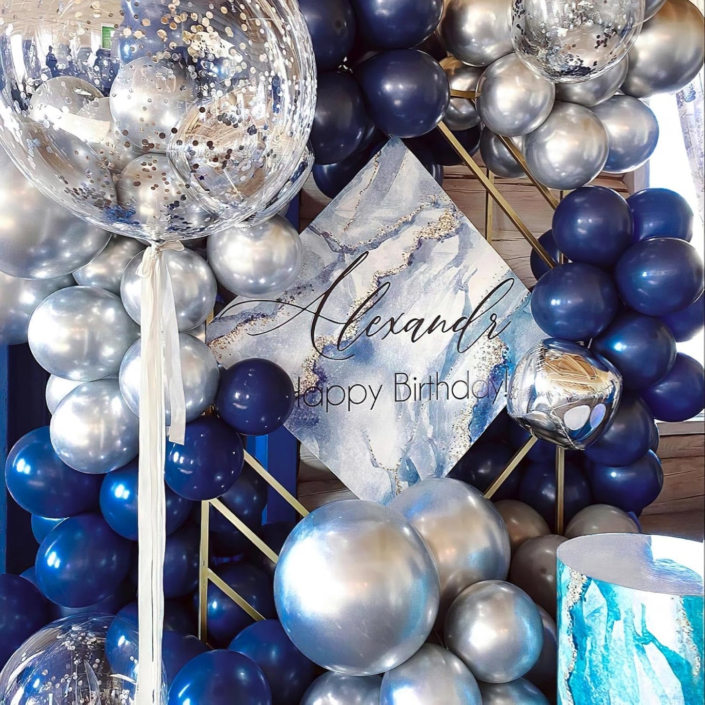 PartyWoo Navy Blue Balloon Arch Kit - 140pcs in Various Sizes for Graduation, Weddings & Birthdays