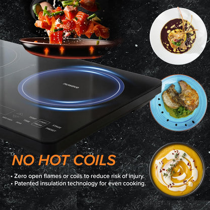 Nuwave Double Pro Cooktop - Portable Induction Burner with Dynamic Watt Technology | 900-1800W, 8” Coil