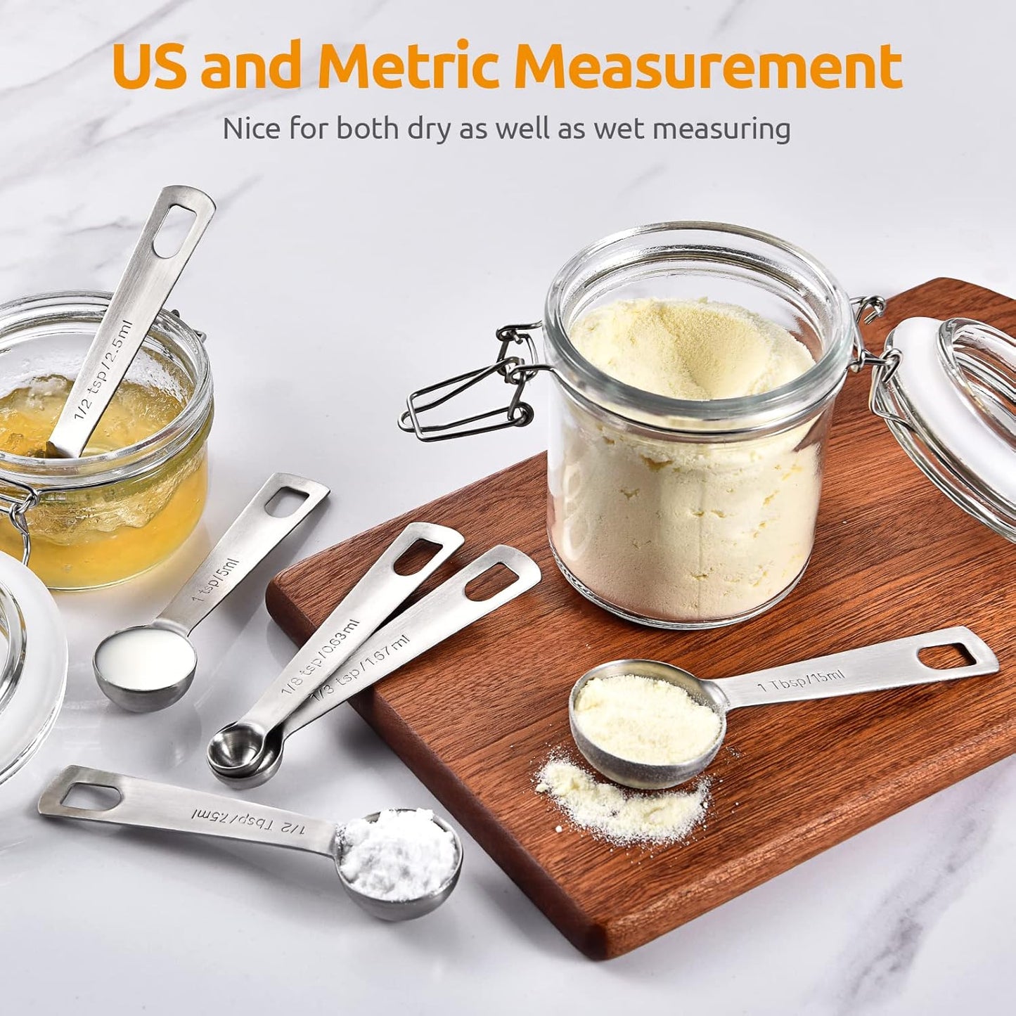 U-Taste 7-Piece Stainless Steel Measuring Spoons Set - Precision for Dry & Liquid Ingredients