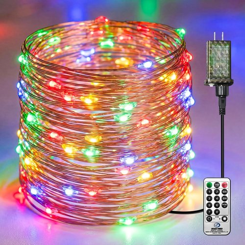 Fairy Lights 66 Ft | 200 LED Plug-In String Lights with Remote, 8 Modes & Timer for Indoor Decor