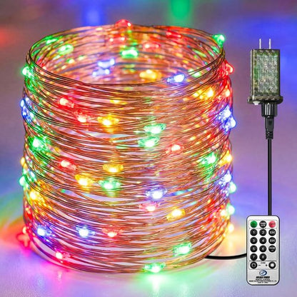 Fairy Lights 66 Ft | 200 LED Plug-In String Lights with Remote, 8 Modes & Timer for Indoor Decor