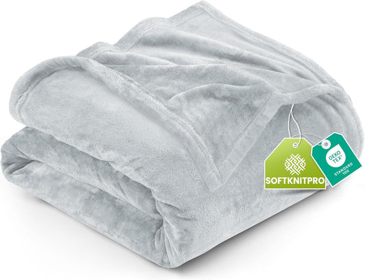 Utopia Bedding Fleece Blanket - Ultra Soft Twin Size Light Grey (60x80 Inches) | Cozy All-Season Microfiber Decor