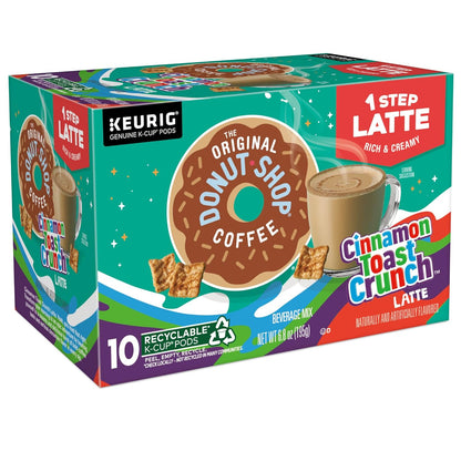 Original Donut Shop Cinnamon Toast Crunch Latte K-Cup Pods - One-Step Brewing, 60 Count