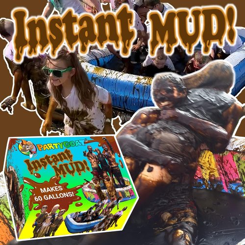 Instant MUD - Safe, Clean Fake Mud for Wrestling & Fun Runs | Makes 60 Gallons with Just Water