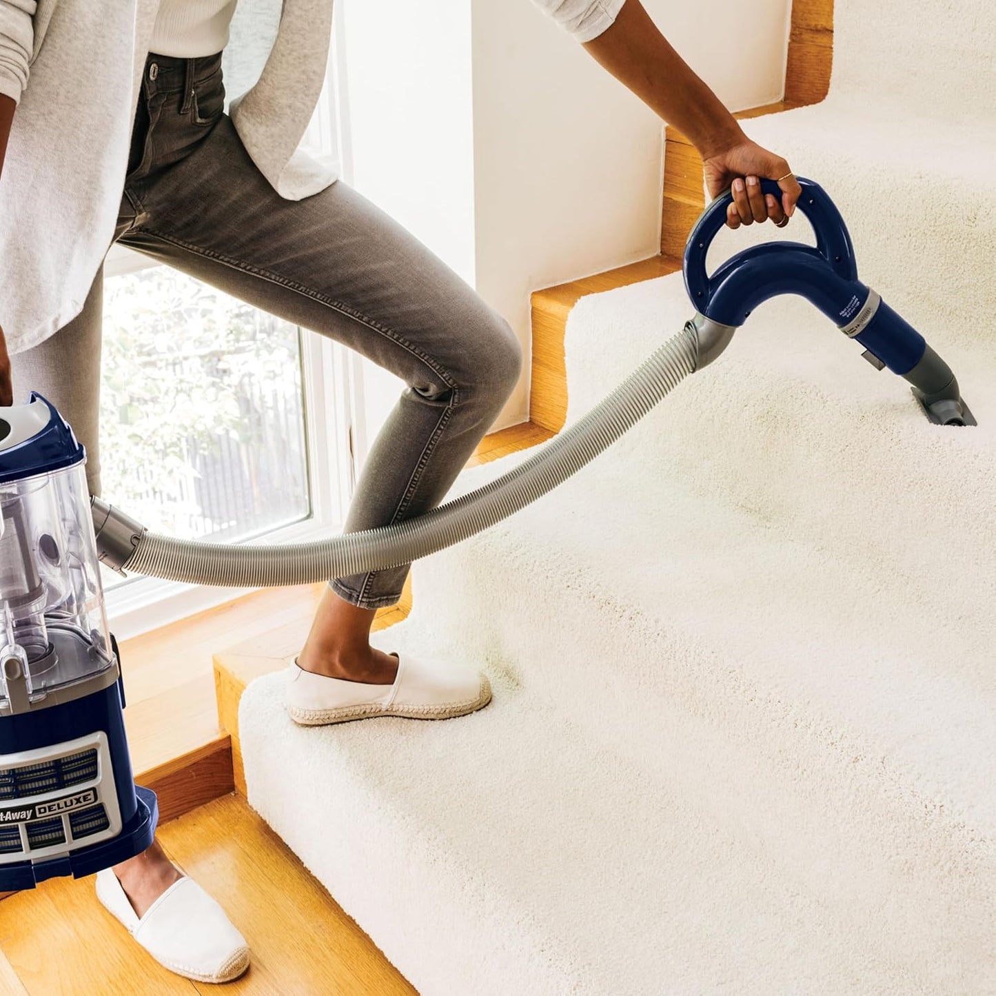 Shark NV360 Navigator Vacuum - Powerful Suction for Hardwood & Carpet Cleaning | Large Dust Cup, Blue