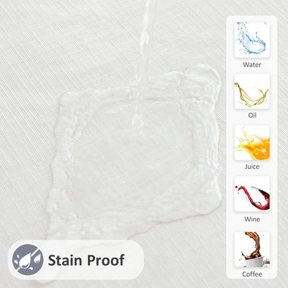 Square Vinyl Tablecloth - Flannel Backing, Waterproof & Wipeable | 54x54 Inch Ivory, 6 Pack for Dining & Outdoor Use