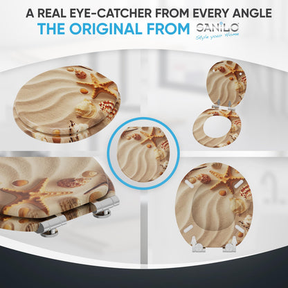 Sanilo Soft Close Toilet Seat ROUND, Quiet and Slow Close Lid and Seat, Strong Bumpers and Hinges, Sanibel