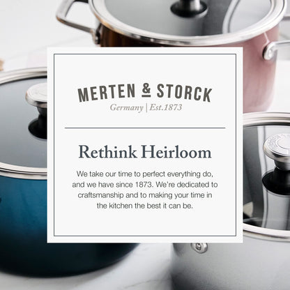 Merten & Storck European Crafted Steel Core Enameled Cookware, 6.3QT Stock Pot with Lid, Induction, PFAS & PTFE Free, Dishwasher Safe, Oven & Broiler Safe, Merlot Red