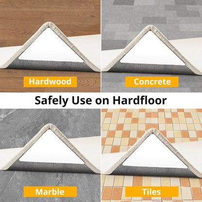 Daisyhome Rug Tape - 12 PCS Double-Sided Adhesive Gripper for Hardwood Floors | Reusable Anti-Slip Area Rug Pads