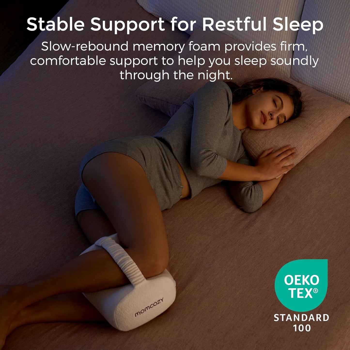 Momcozy Pregnancy Pillow - Comfortable Knee Support for Side Sleepers | Ideal for Expecting Mothers
